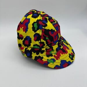 Vintage Kromer Hat Work Cap Yellow Red Green Camo Canvas Railroad size 7 1/4